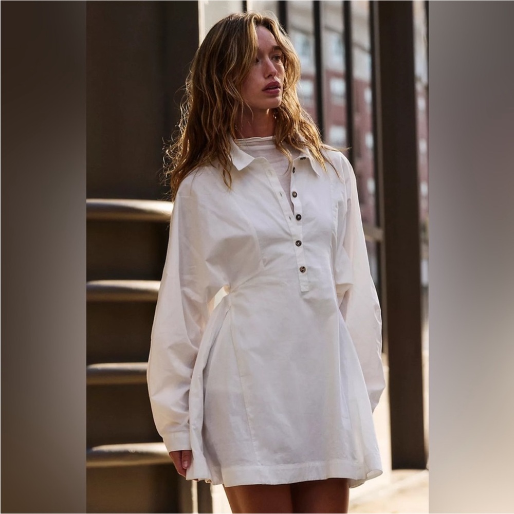 Free People Rugby Mini Dress White Shirt Dress